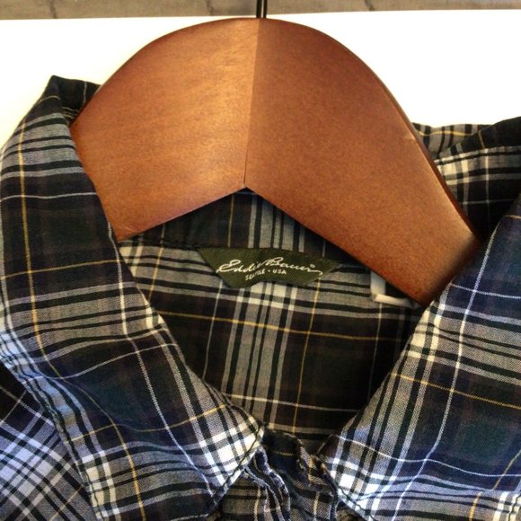Eddie Bauer Women’s Plaid Blouse Western Style Pattern Size Small - Picture 7 of 8